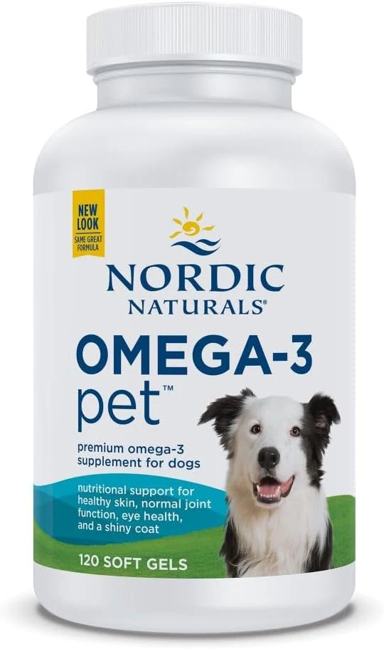Top-Quality Nordic Naturals Omega-3 Pet Unflavored - 120 Soft Gels - 330 mg Omega-3 Per Soft Gel - Fish Oil for Dogs with EPA DHA - Promotes Heart Skin Coat Immune Health Easy-to-Use