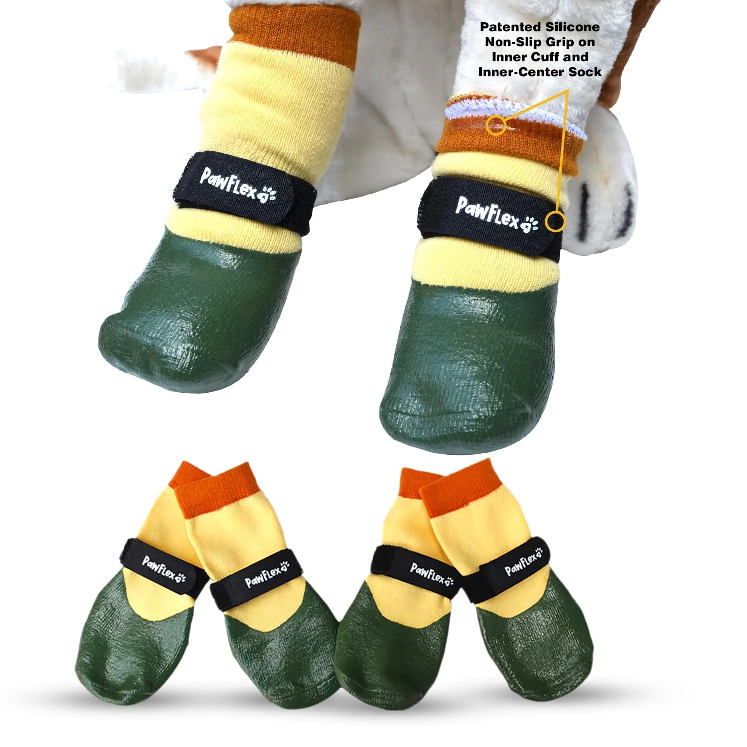 Recyclable PawFlex Double Dipped Waterproof Dog Socks Non-Slip Indoor Outdoor Booties Sophisticated