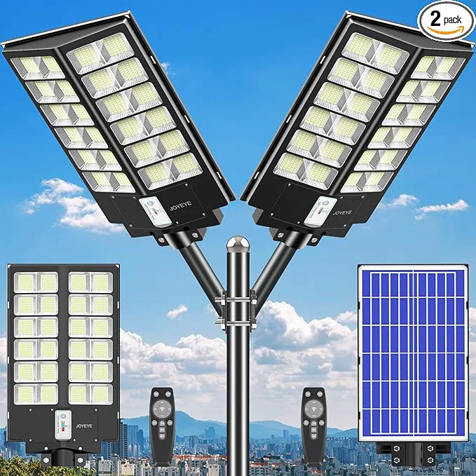 Breathable Solar Street Light 9000W Street Light Outdoor High Lumens Parking Lot Lights 7000K Solar Lights Outdoor Motion Sensor Dusk to Dawn for Parking Lot 2 PackAbout ThisOverview Efficient