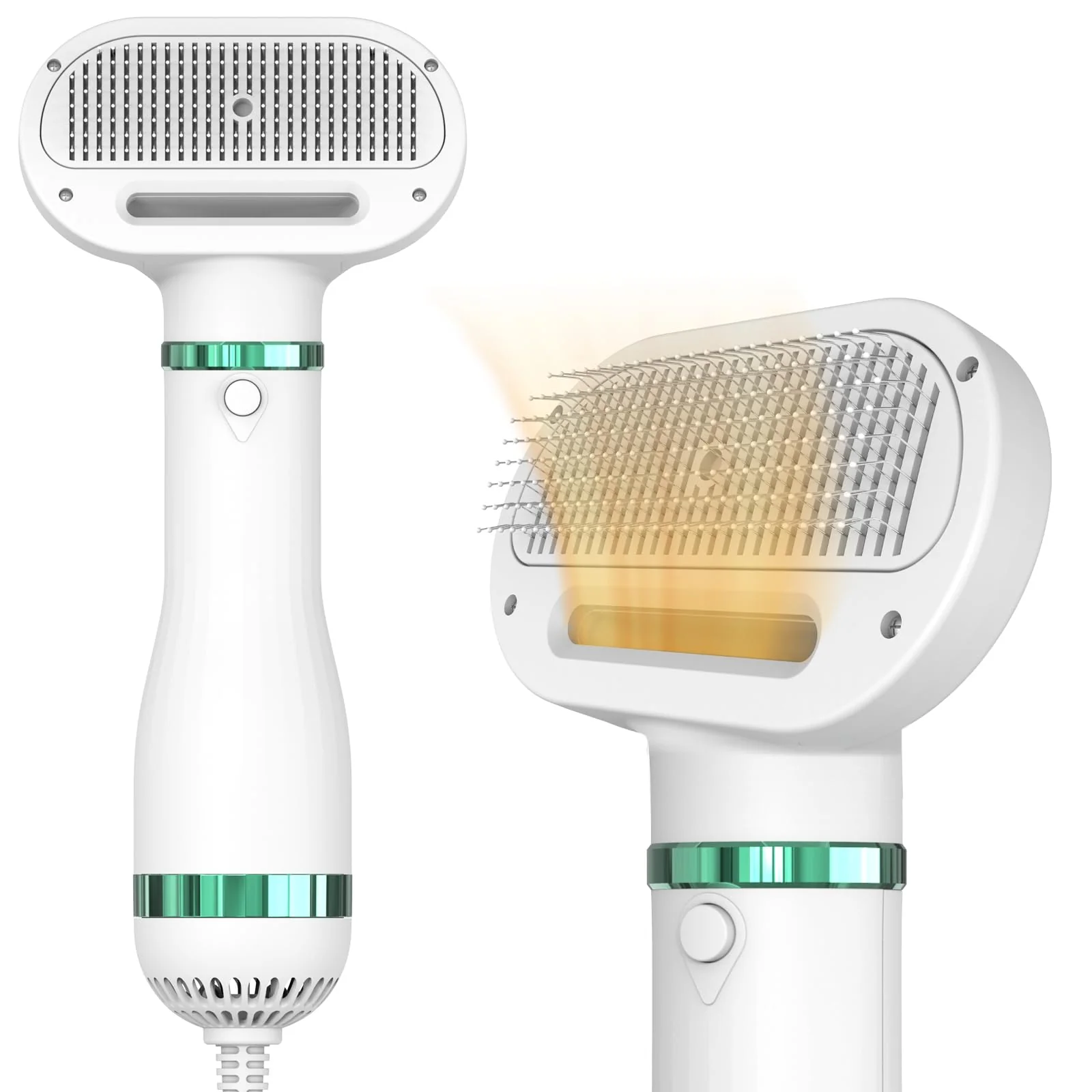 Convenient KUUBIA 2-in-1 Pet Hair Dryer Self-Cleaning Slicker Brush for Small Dogs Cats - 300W Classic
