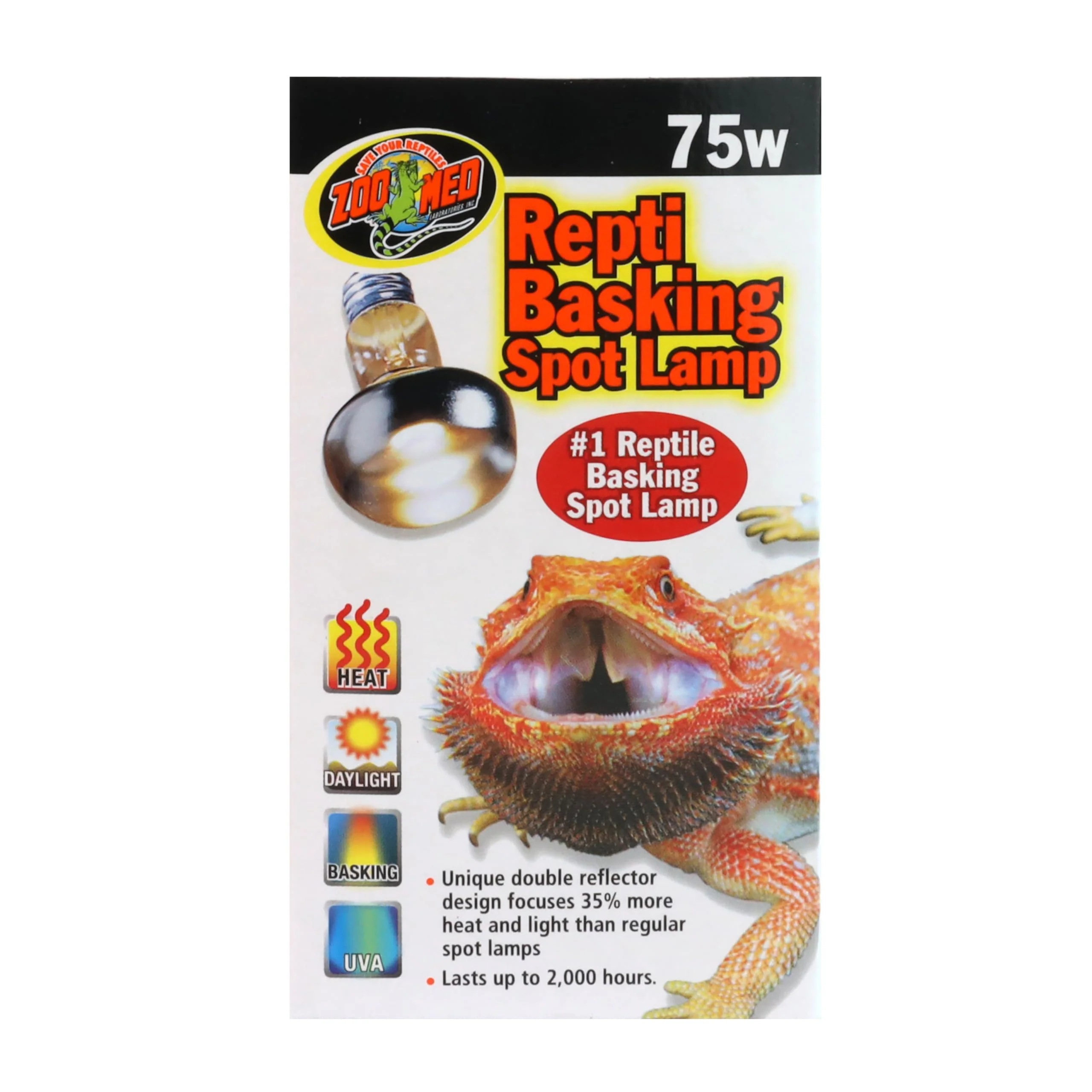 Solid Zoo Med Repti Basking Spot Lamp Bulb 75W – Pack of 3 Lightweight
