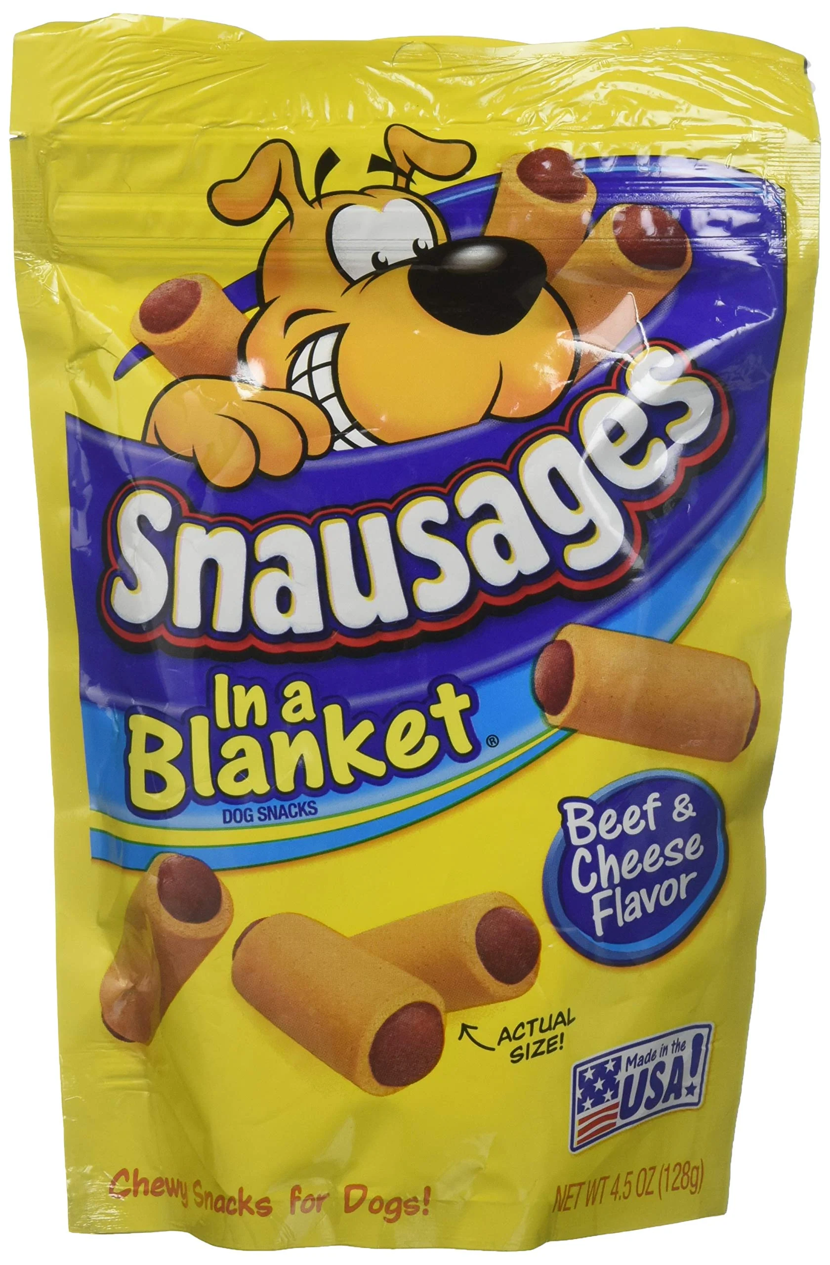 Solid Snausages In Blanket Beef Cheese Dog Snacks Pack of 6 4.5 oz Minimalist