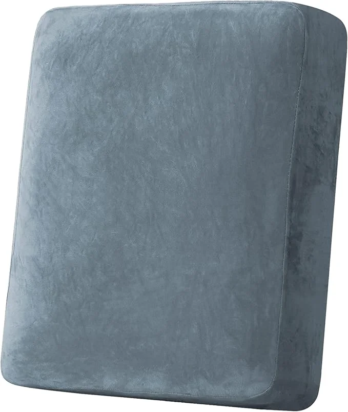Casual H.VERSAILTEX Velvet Stretch Couch Cushion Cover Plush Cushion Slipcover for Chair Cushion Furniture Protector Seat Cushion Sofa Cover 1 Piece Armchair Cushion Covers Stone Blue About ThisOverview Safe