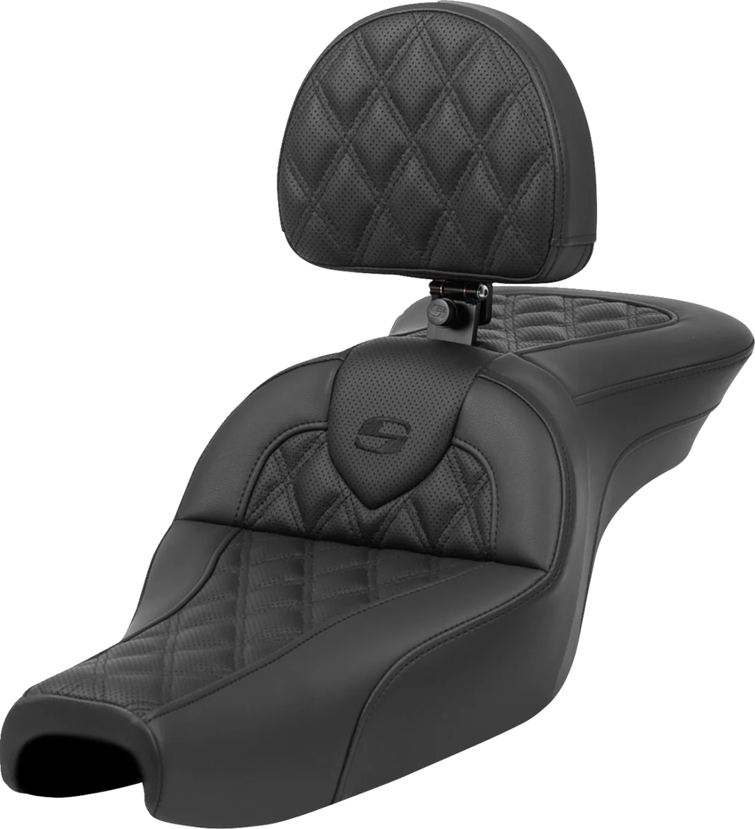 Carefully Designed SADDLEMEN Roadsofa Seat with Backrest - Lattice Stitch - XL '04-'22 - Part 807-11-182BR Responsible