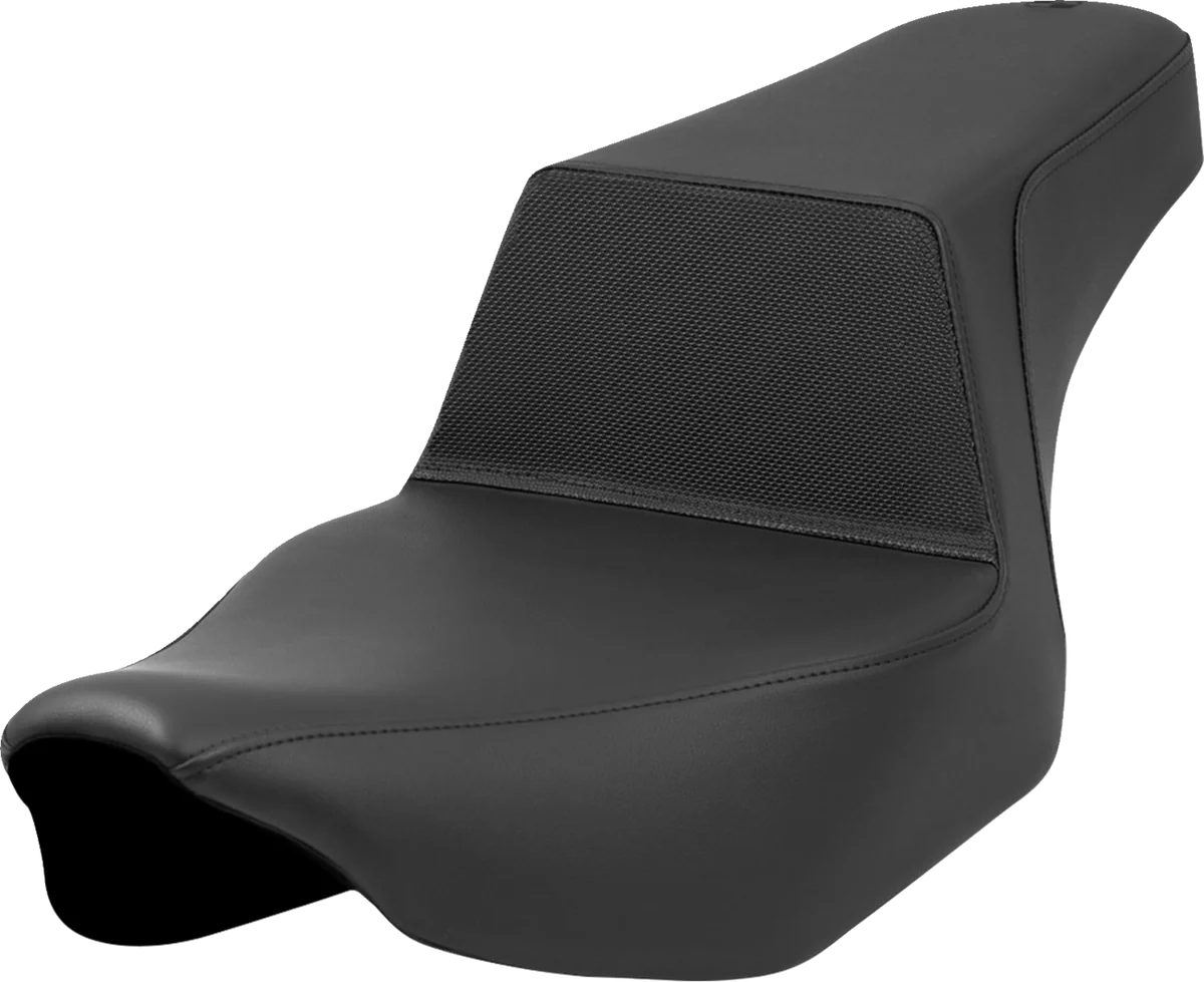 High-End SADDLEMEN Step-Up Seat - Gripper Lumbar - Black - Extended Reach - Street Glide Road Glide 823-07E-174 Elite