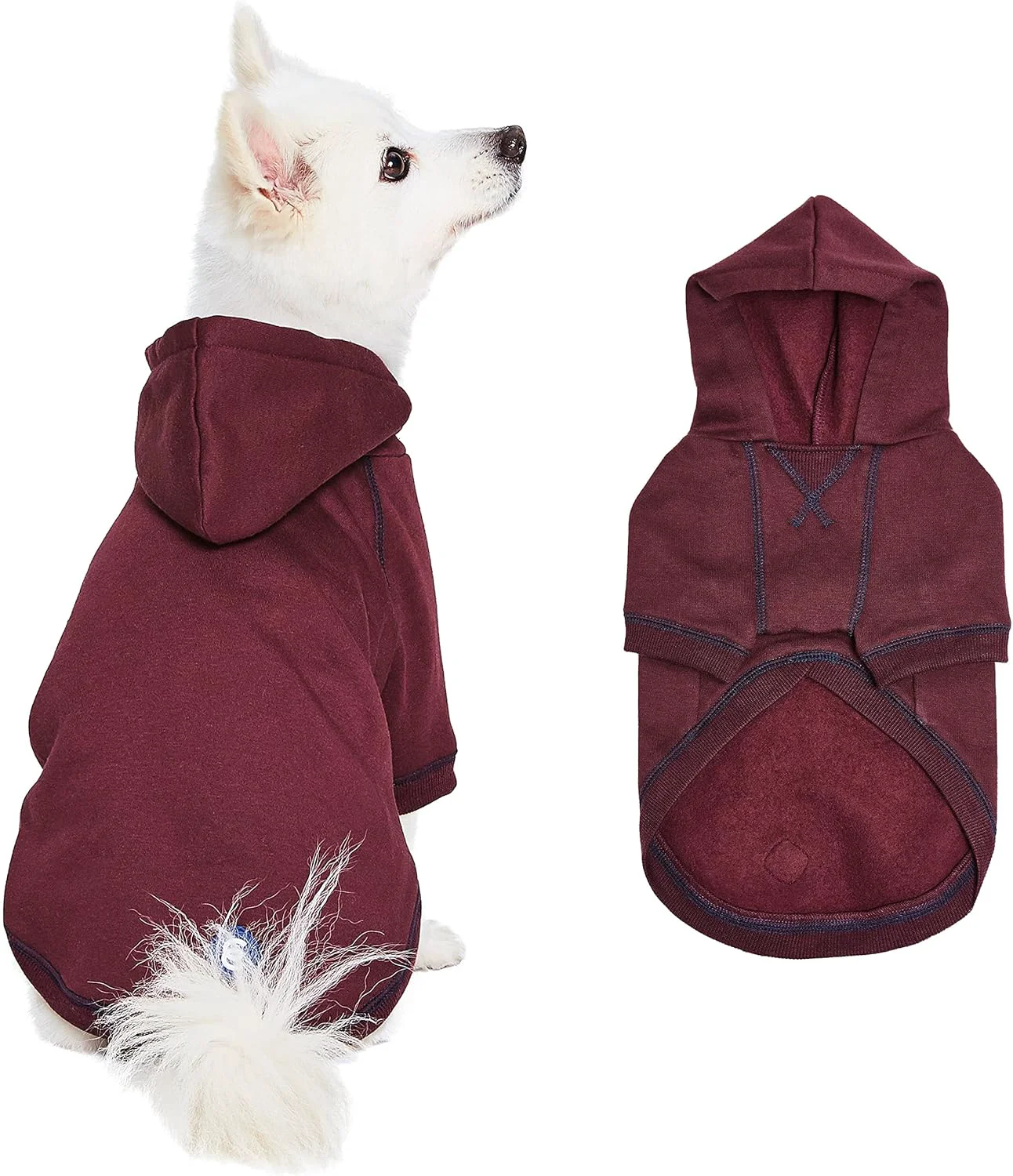 Quality Blueberry Pet Essentials Hoodie – 26″ Cotton‑Blend Sweatshirt with Hood Burgundy Red Machine‑Washable Dog Jersey Prestigious