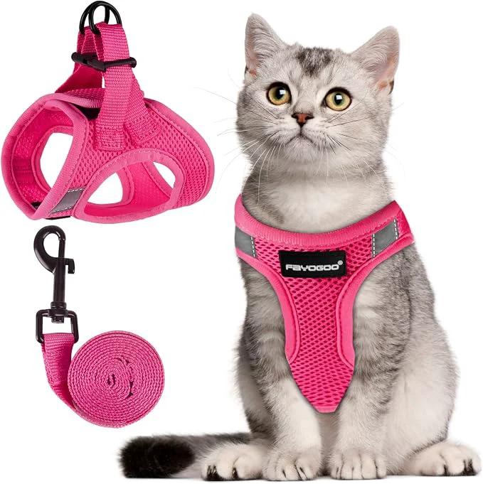 Trusted FAYOGOO Pink Solid Cat Harness and Leash Set Escape Proof Adjustable Practical