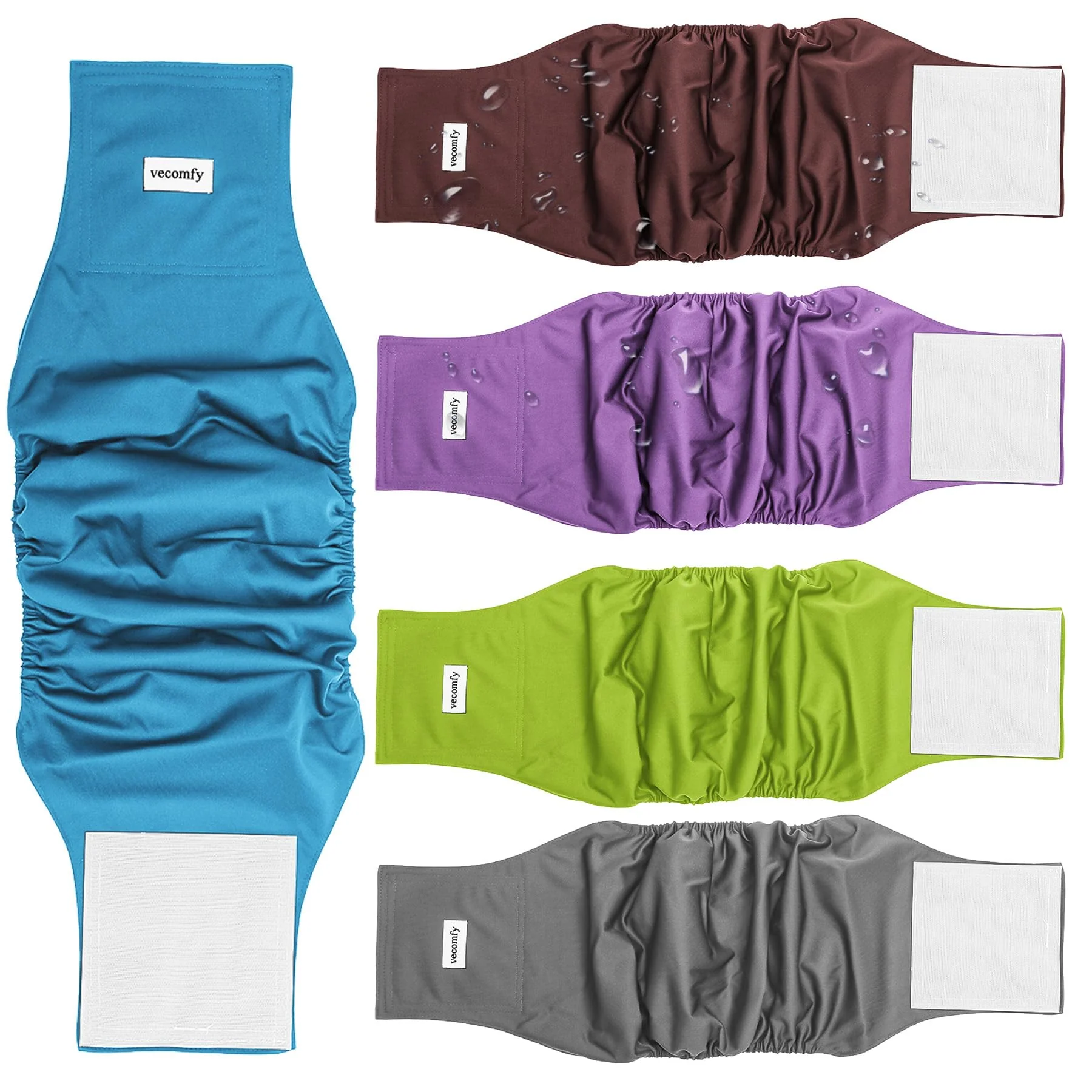 Specialty Vecomfy Dog Belly Bands for Male Dogs 5 Pack – Washable Leakproof Belly Wraps Durable