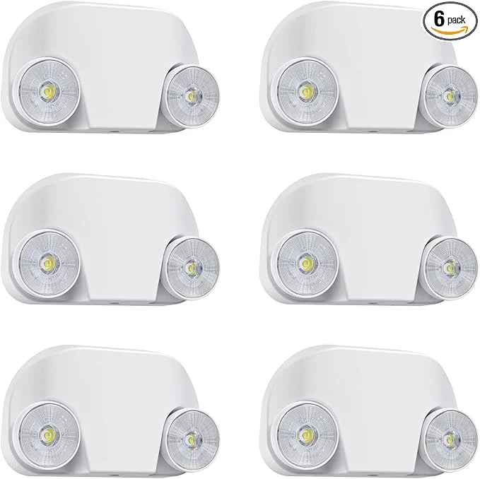 Prestigious Led Emergency Light with Remote Capable Adjustable LED Lamp Heads Exit Lighting Backup Battery White Emergency Lights 120V-277V Dual Voltage UL 6 Pack About ThisOverview World-Class