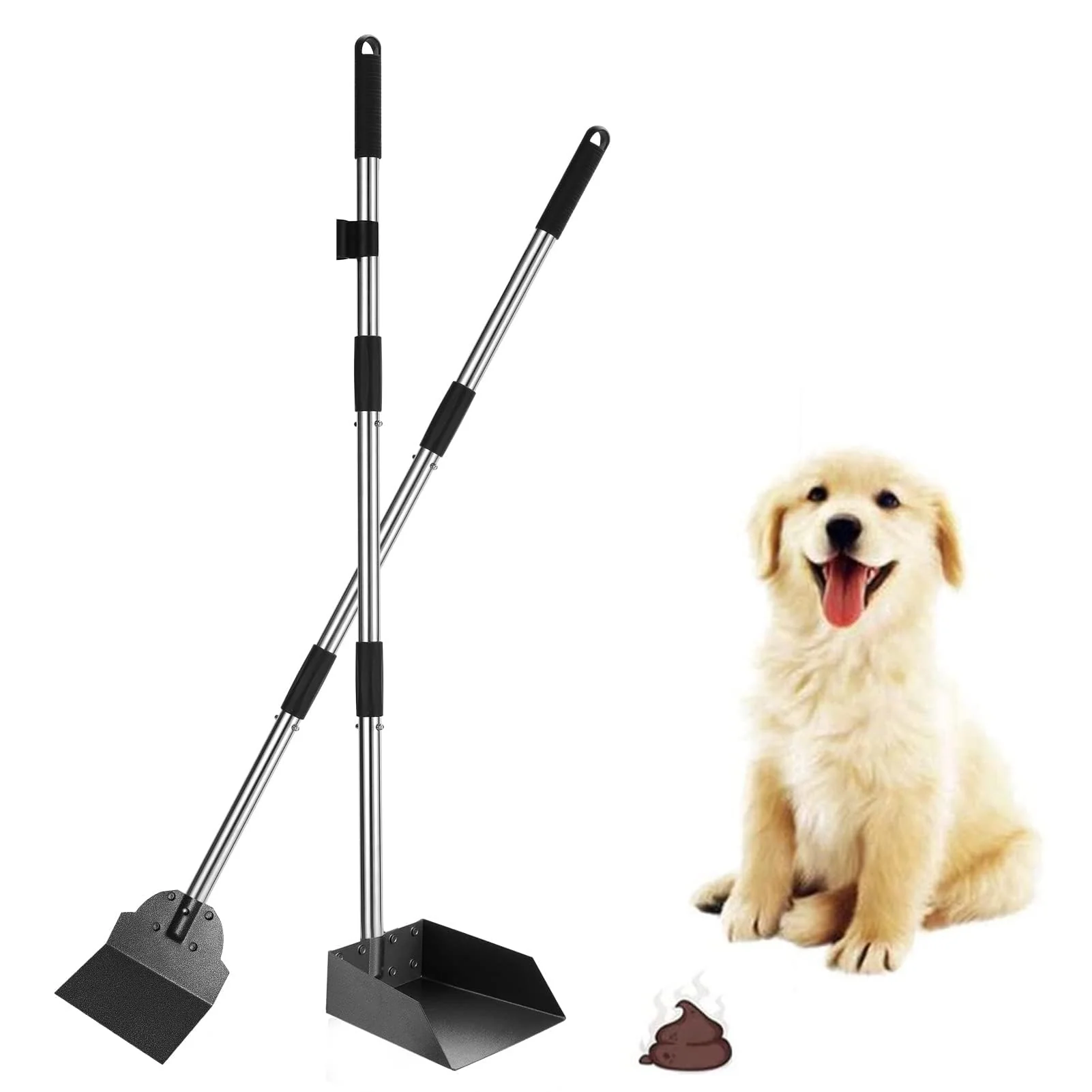 World-Class SCENE Dog Pooper Scooper for Yard – Long-Handle Detachable Tray Spade Genuine