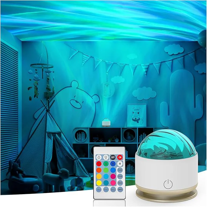 Advanced Northern Light Projector Battery Operated Aurora Night Light with Timer Function 13 Colors Galaxy Lamp Ripple Ceiling Projector Mood Ambient Lighting for Bedroom Adults Kids Room Girl GiftAbout ThisOverview Modern