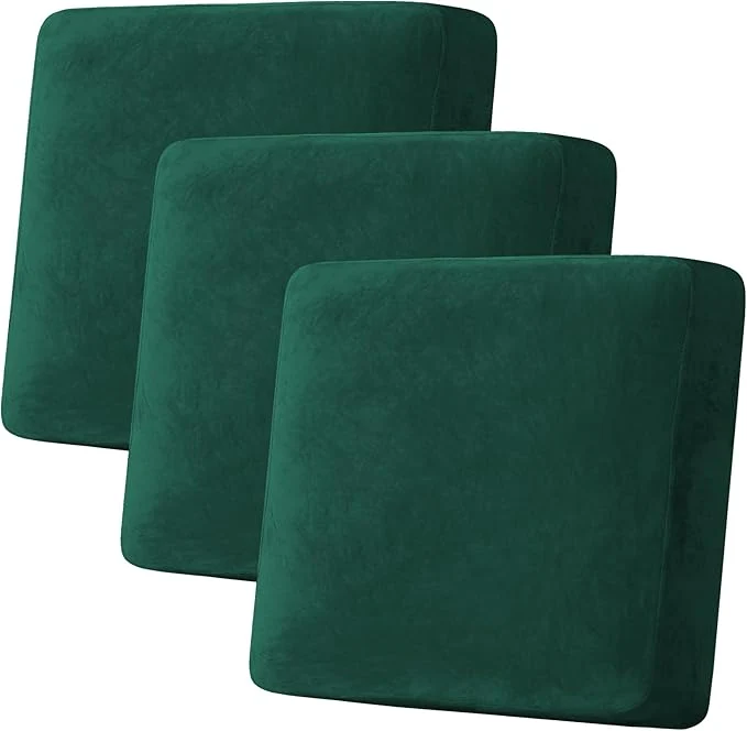 Top-Quality H.VERSAILTEX Velvet Stretch Couch Cushion Cover Plush Cushion Slipcover Cushion Furniture Protector Seat Cushion Sofa Cover 3 Piece XL Sofa Cushion Covers Vintage Green About ThisOverview Environmentally Friendly