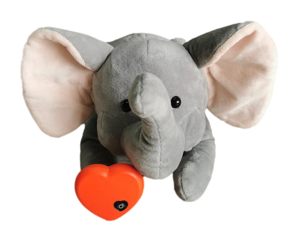 High-Quality HonourHope Dog Heartbeat Toy for Anxiety Relief - Soft Plush Elephant Modern