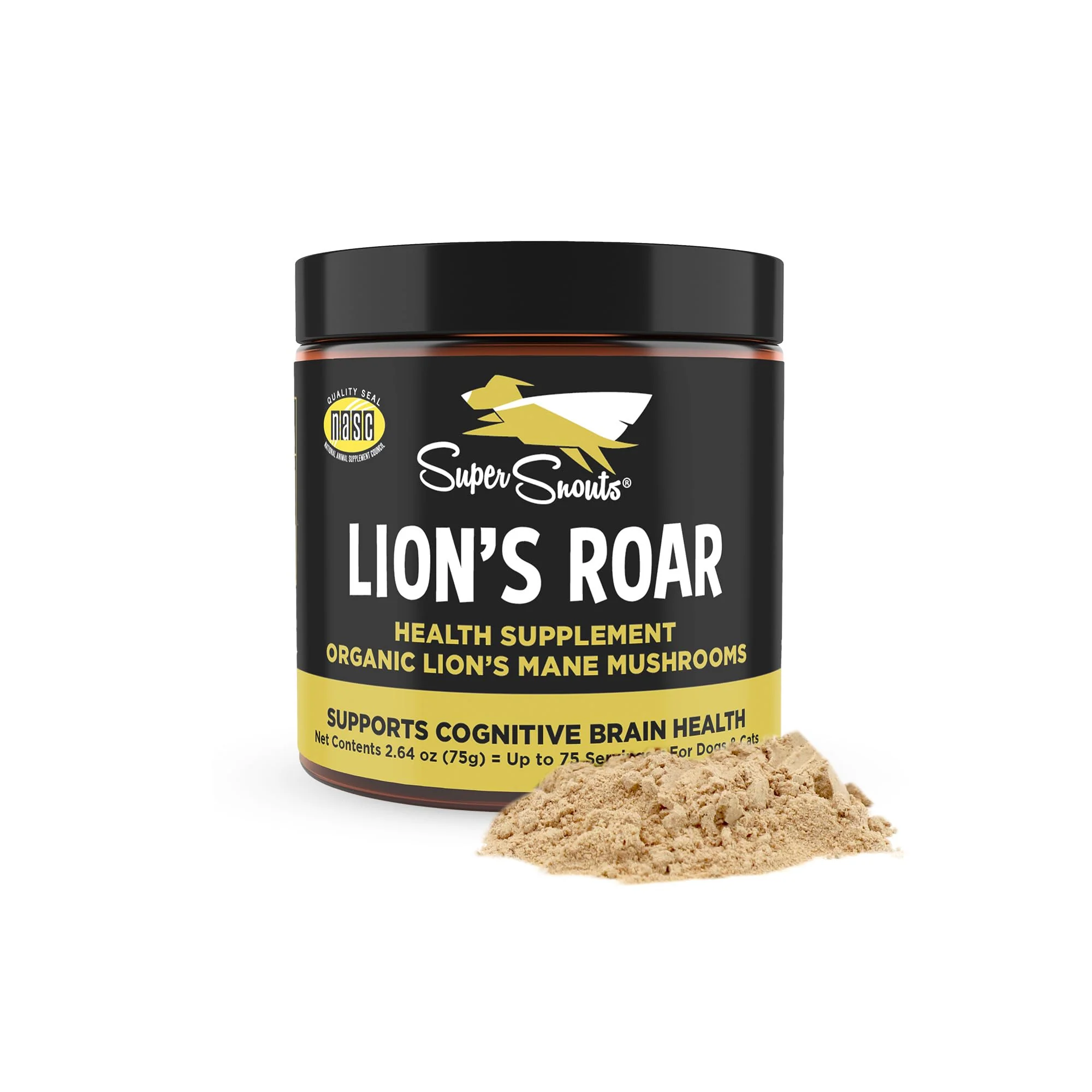 Fashionable Super Snouts Lion's Roar Lion's Mane Mushroom Supplement for Dogs Cats – 2.64oz Made in USA Smart