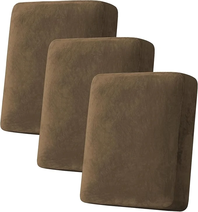 User-Friendly H.VERSAILTEX Velvet Stretch Couch Cushion Cover Plush Cushion Slipcover for Chair Loveseat Sofa Cushion Furniture Protector Seat Cushion Sofa Cover 3 Piece Sofa Cushion Covers Bronze Brown About ThisOverview Luxury