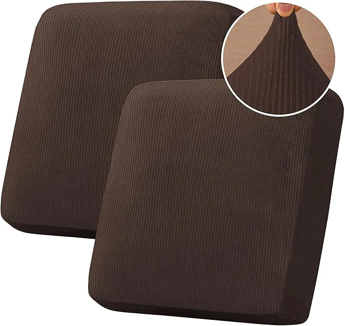 Authentic H.VERSAILTEX Velvet Stretch Couch Cushion Cover Plush Cushion Slipcover for Chair Loveseat Sofa Cushion Furniture Protector Seat Cushion Sofa Cover 2 Piece Large Sofa Cushion Covers Brown Striped About ThisOverview Fashionable