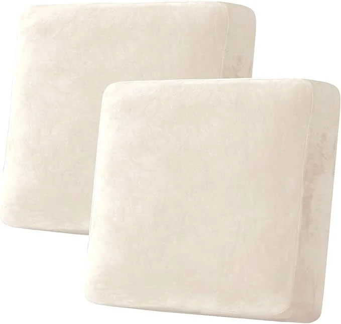 Top-Quality H.VERSAILTEX Velvet Stretch Couch Cushion Cover Plush Cushion Slipcover for Chair Loveseat Sofa Cushion Furniture Protector Seat Cushion Sofa Cover 2 Piece Large Sofa Cushion Covers Cream About ThisOverview Consistent