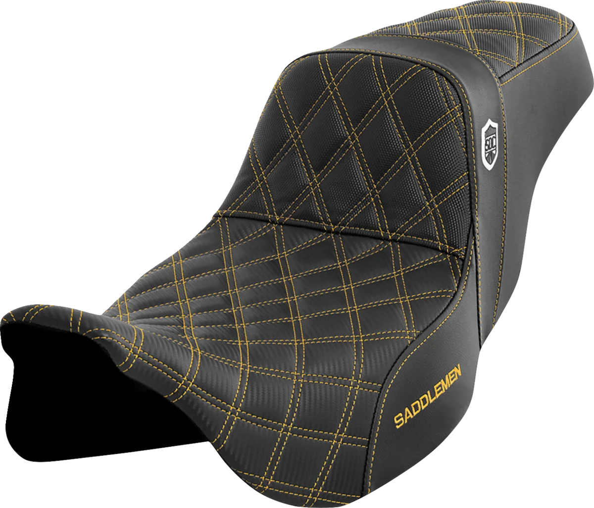 Sustainable SADDLEMEN Pro Series SDC Performance Seat - SC80807GOL - Gold Stitch - FLH FLT '08-'23 Smart