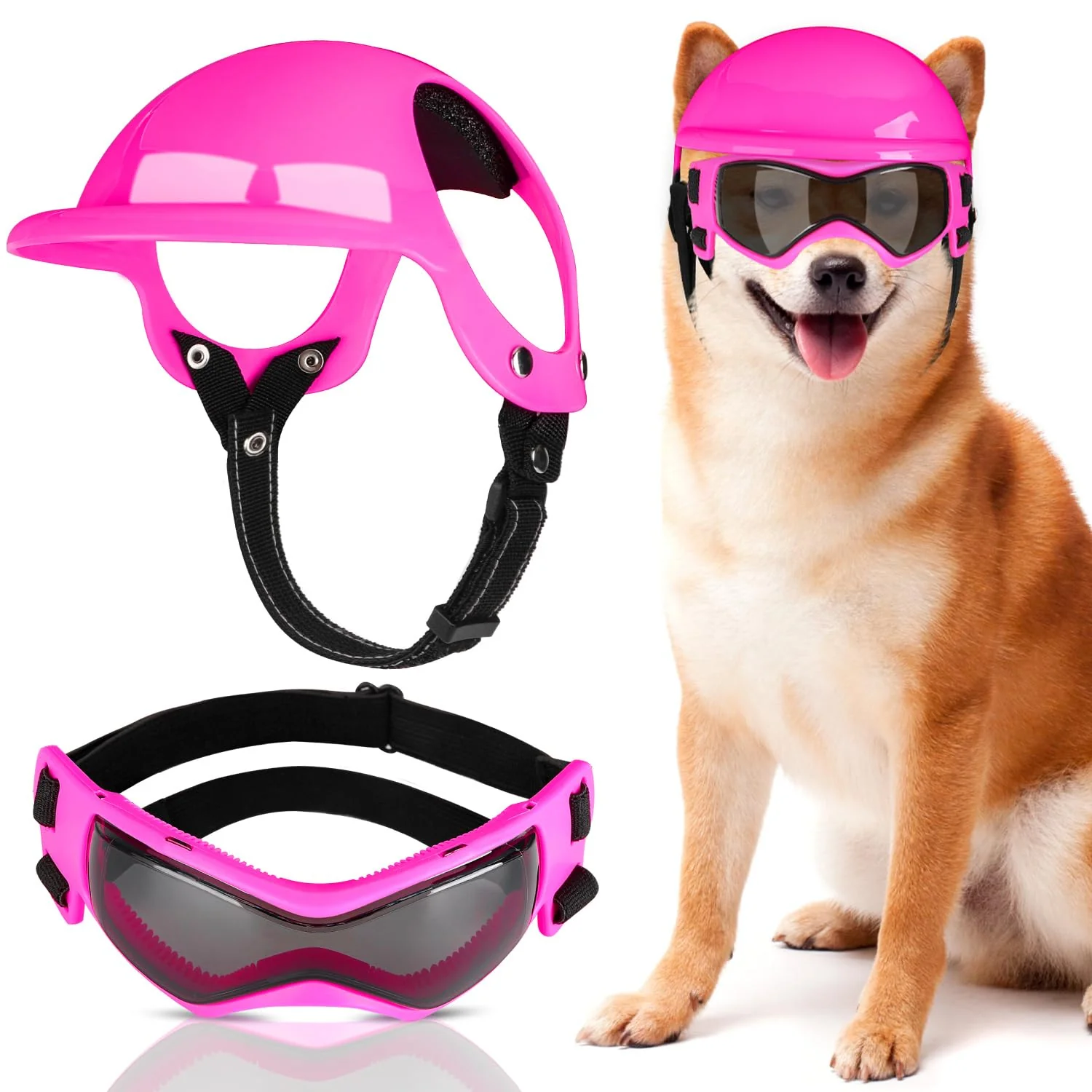 Top-Quality SlowTon Dog Helmet Goggles - UV Protective Pet Sunglasses Pink M Smart