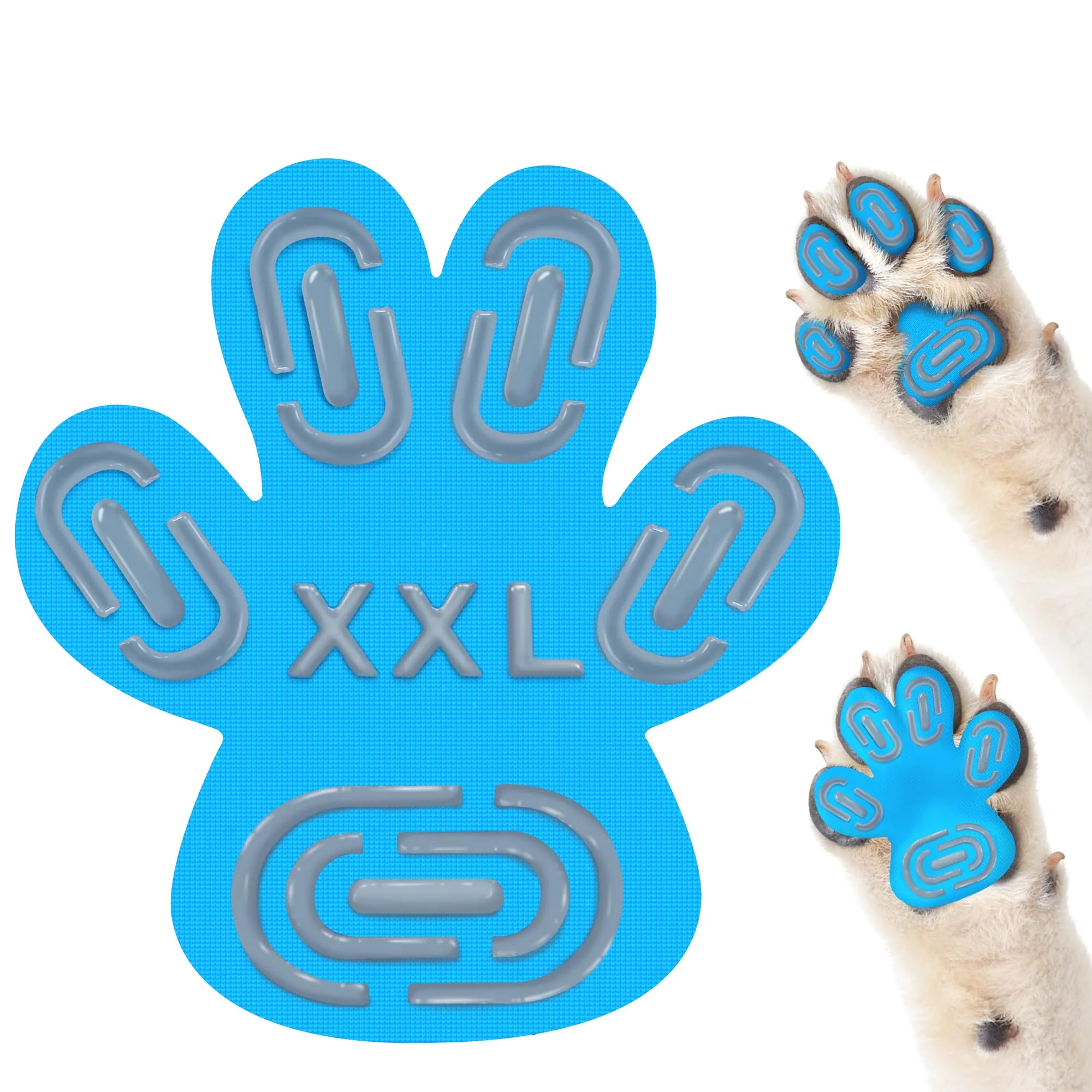 Smooth MBTWZ Non-Slip Dog Paw Protector Pads for Senior Dogs – 12 Sets 48 pc XXL Blue Fine