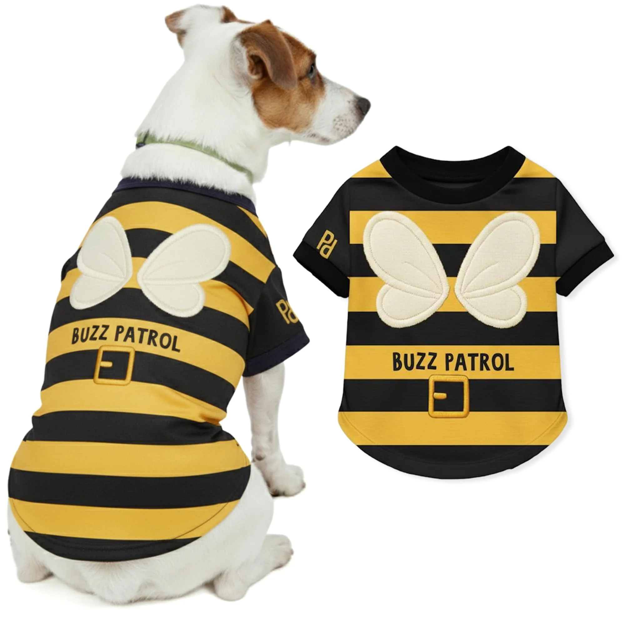 Trusted Parisian Pet Buzz Patrol Bee Shirt – Embroidered Dog Vest Cotton-Poly 2XL Pure