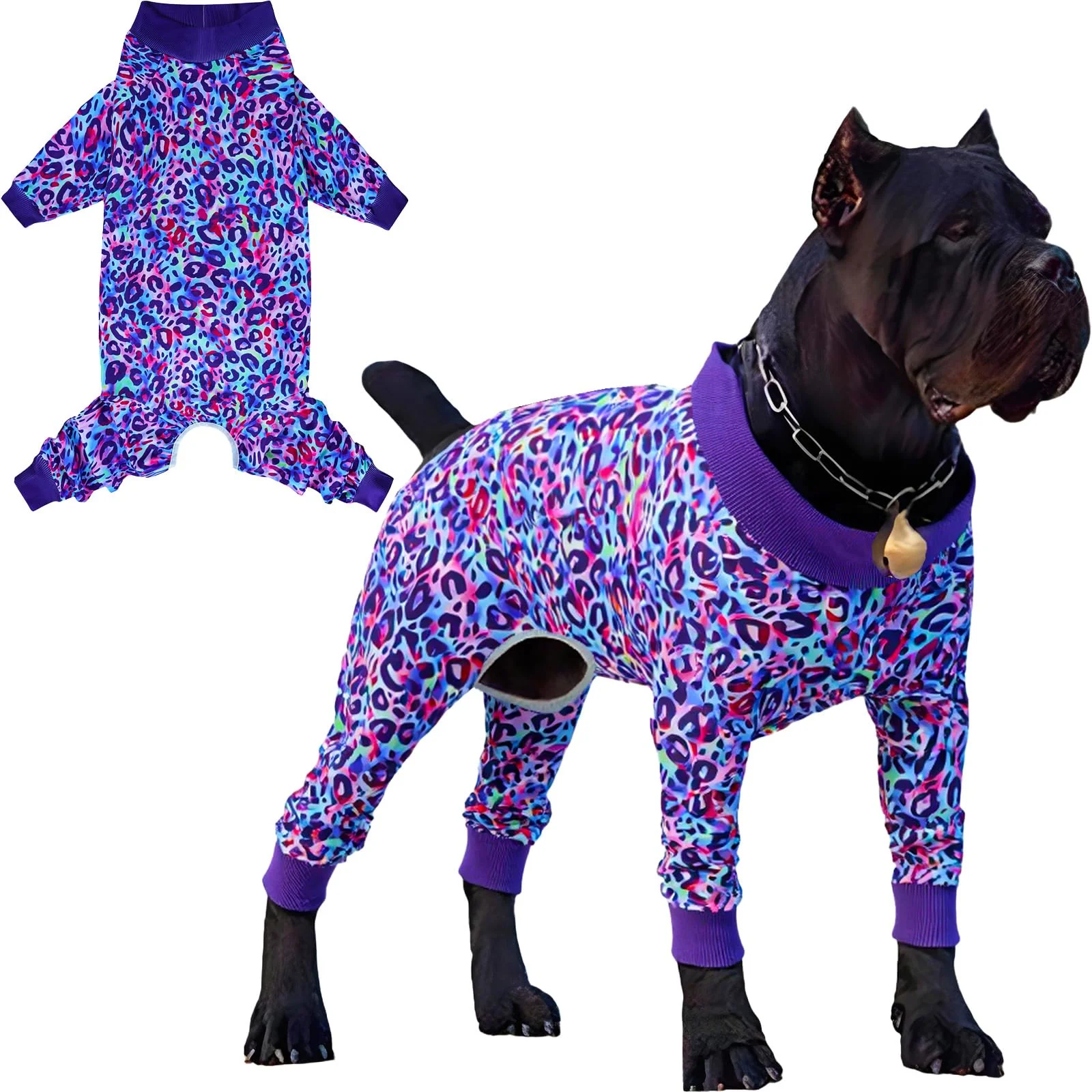 World-Class Sharkwill Leopard XXL Dog Recovery Suit — Post-Surgery Pajamas for Large Breeds Advanced