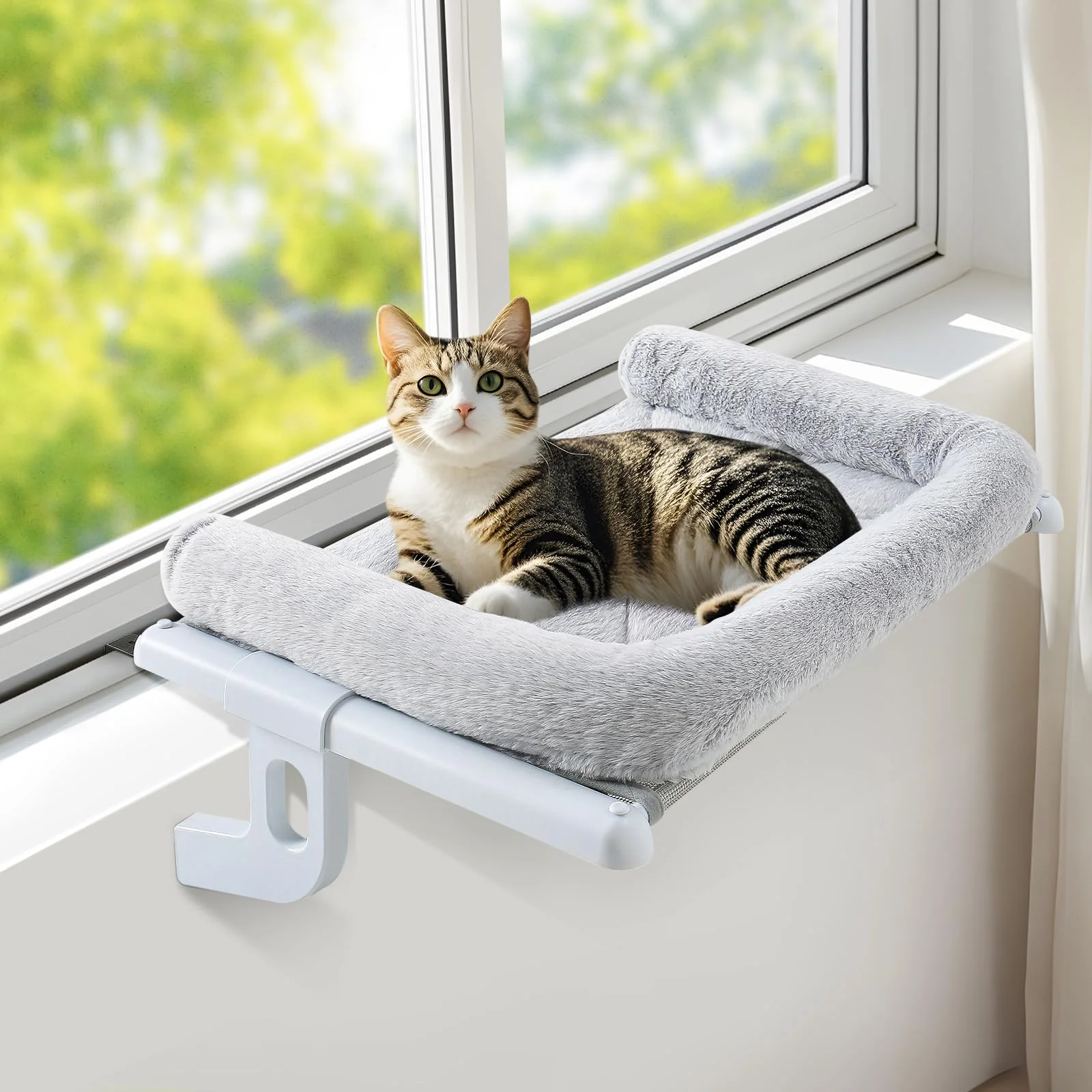 Premium Sunhoo Cat Window Perch Hammock – Sturdy No-Drill Window Bed for Large Cats 22.05 x 15 in Trusted