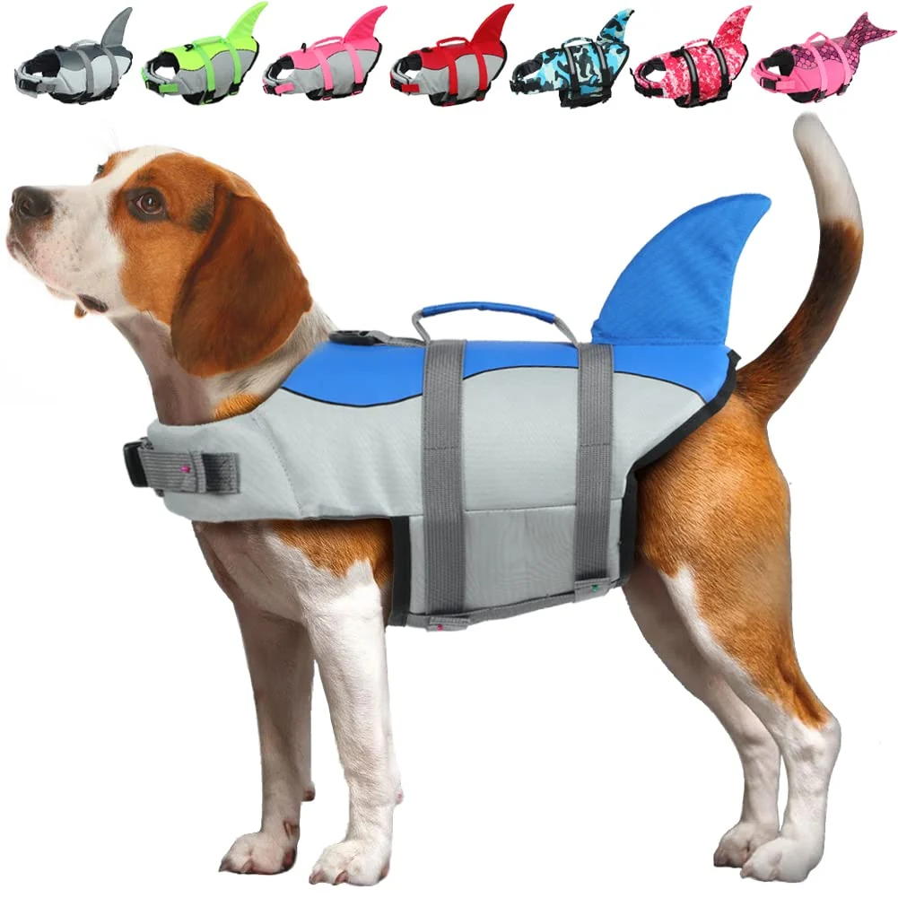 Trendy EMUST Dog Life Jacket – Ripstop Buoyancy Vest with Rescue Handle XS-XL Blue Enhanced