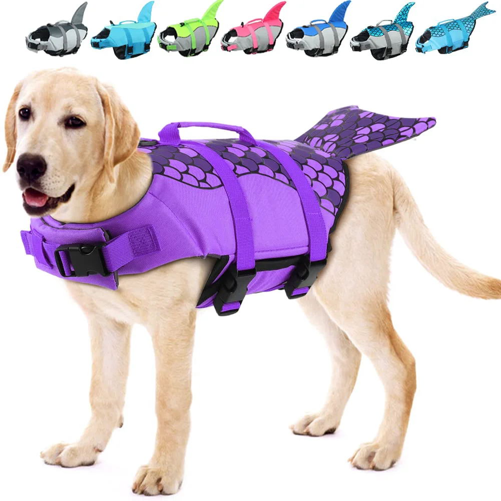Luxury EMUST Mermaid Dog Life Jacket – Ripstop Vest with Rescue Handle XS-XL Carefully Designed
