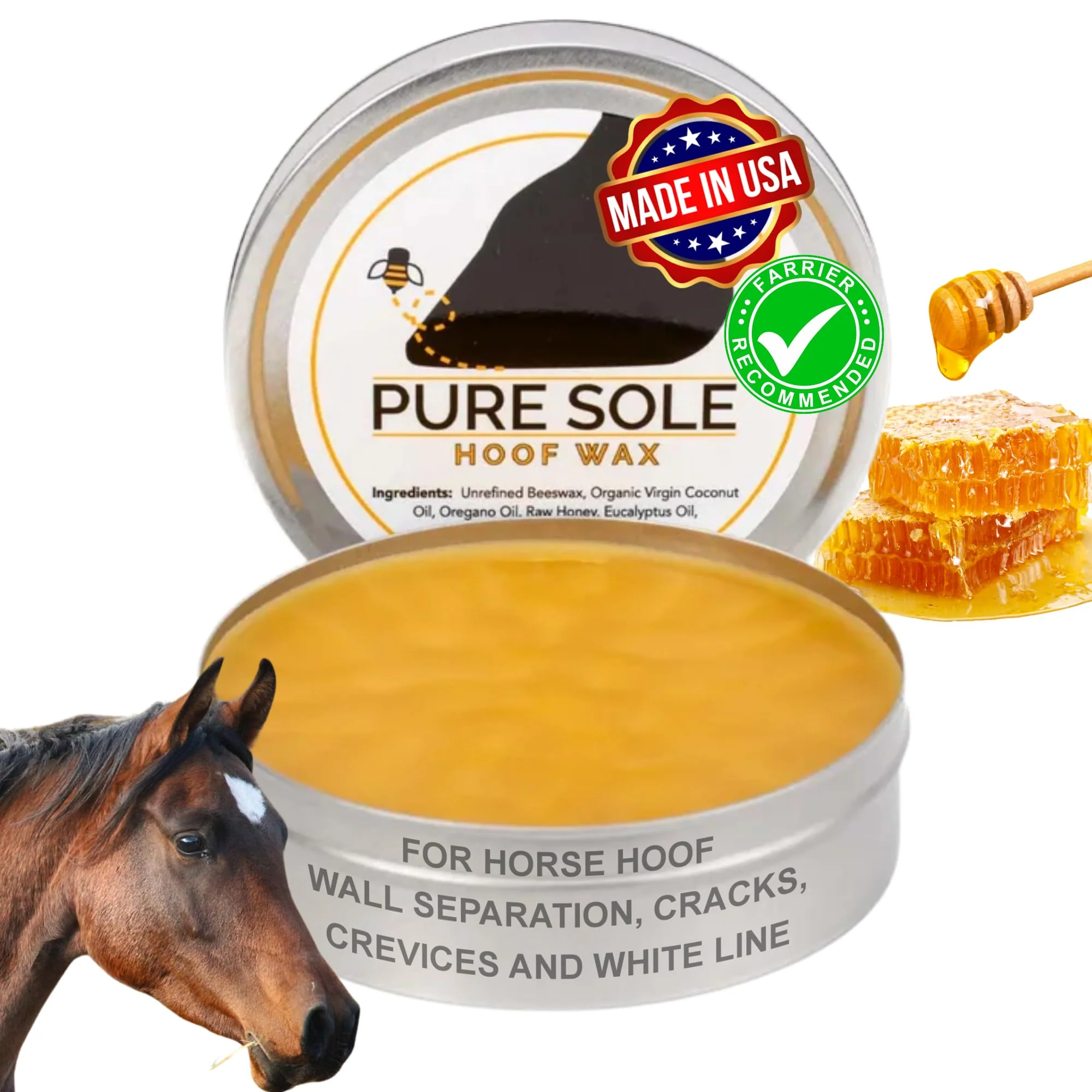 Trusted Pure Sole Hoof Wax Natural Hoof Putty for Cracks Wall Separation White Line – 7 oz Stylish