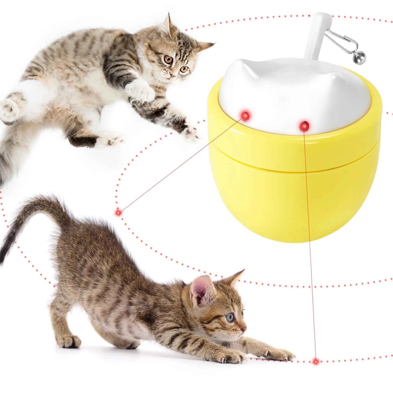 Trendy Pawingcat Cat Laser Toy — Dual Laser Points 3 Modes Quiet USB Charging Sophisticated
