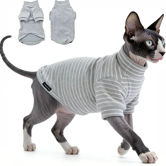 Comfortable Fleece Sphynx Cat Clothes Soft Hairless Cat Clothes Pullover Cat Sweater Smart