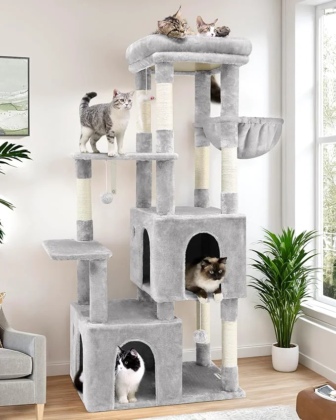 Breathable Globlazer Cat Tower for Indoor Cats Heavy Duty Cat Trees for Large Adult Big Secure