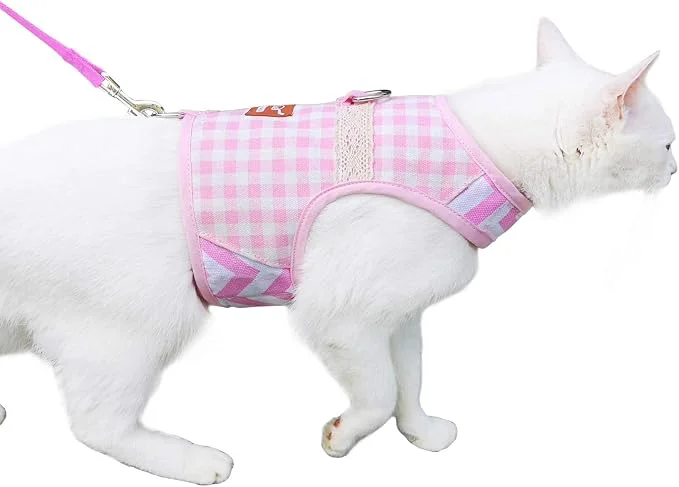 Authentic Cat Harness and Leash for Walking Escape Proof Adjustable Cat Vest Harness Trendy