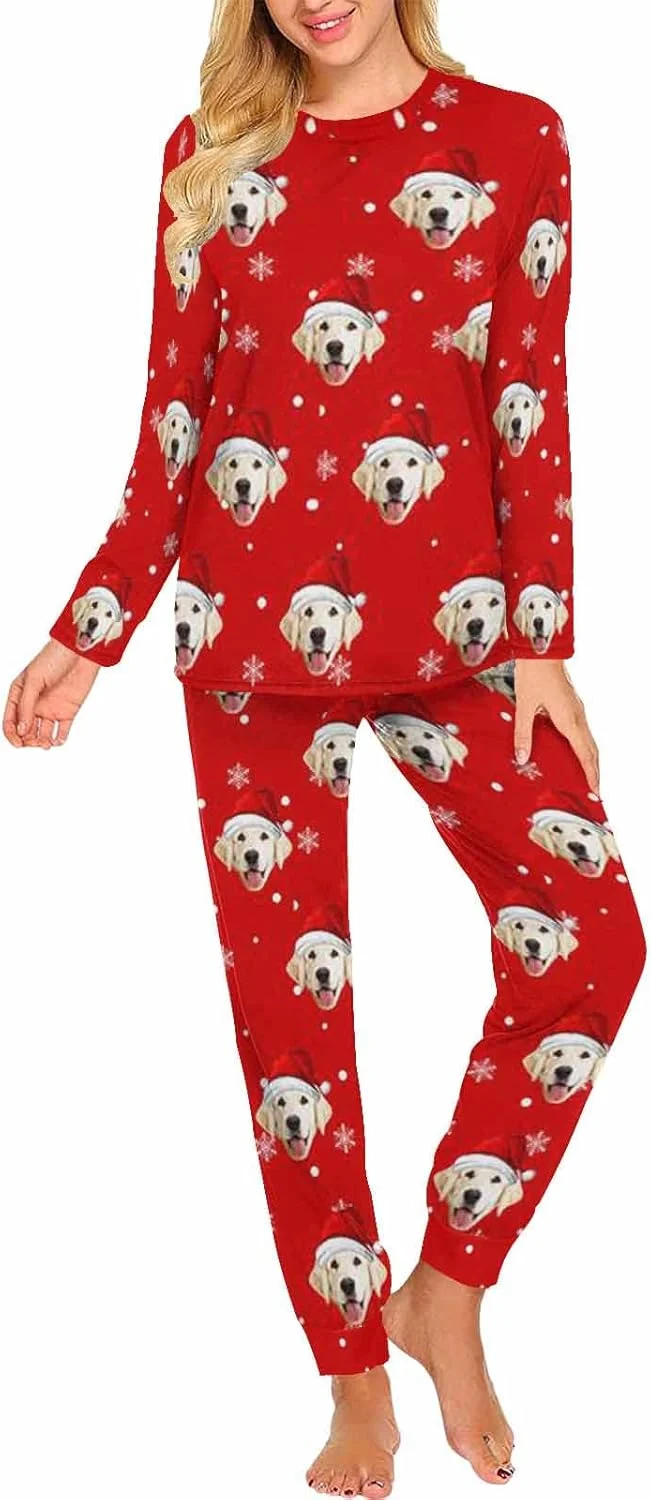 Smooth MyPupSocks Custom Face Pajamas Sets for Women Personalized Photo Sleepwear XS-XXL Fast