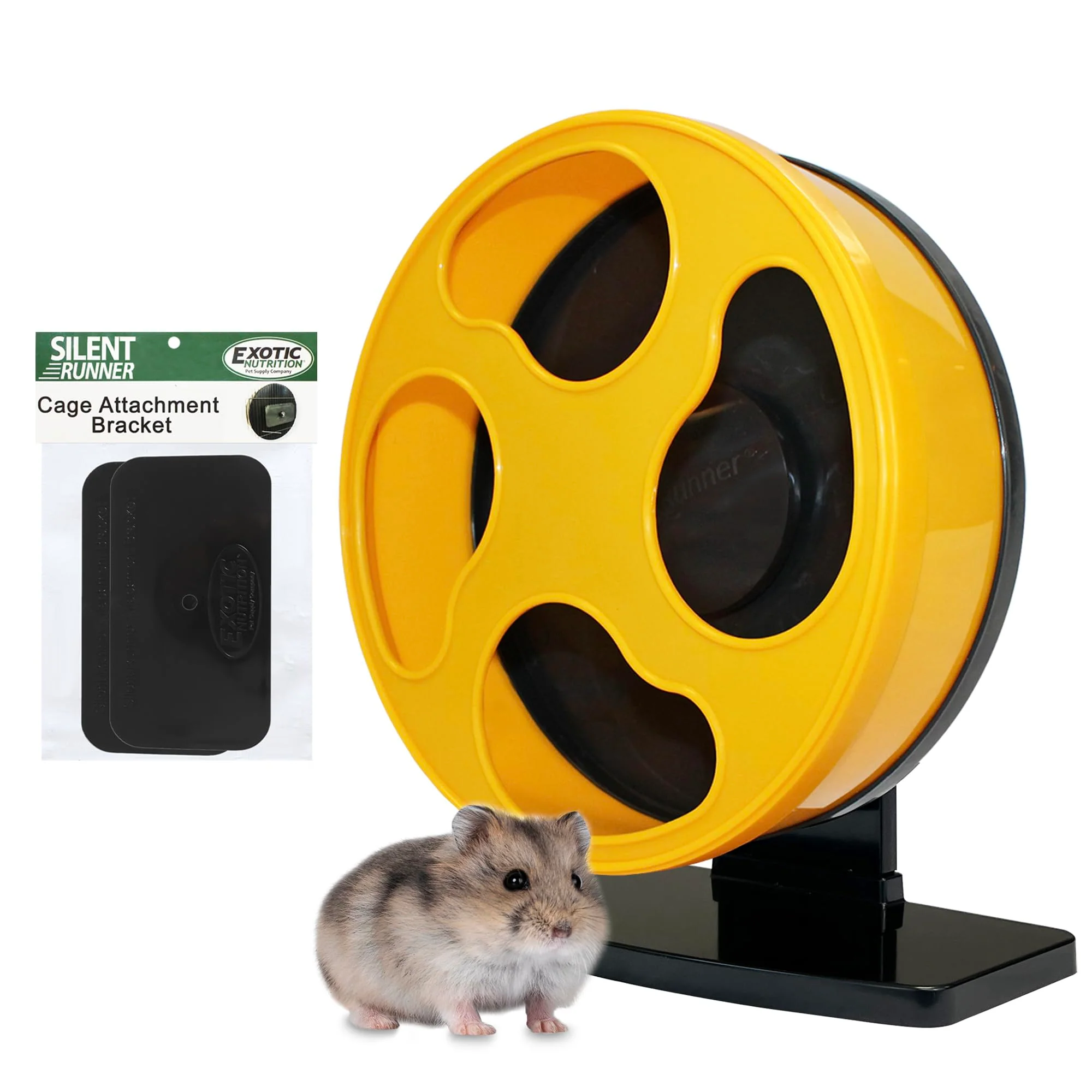 Trendy Exotic Nutrition Silent Runner Wheel - 9-Inch Regular - Quiet Small Animal Exercise Wheel Yellow Outstanding