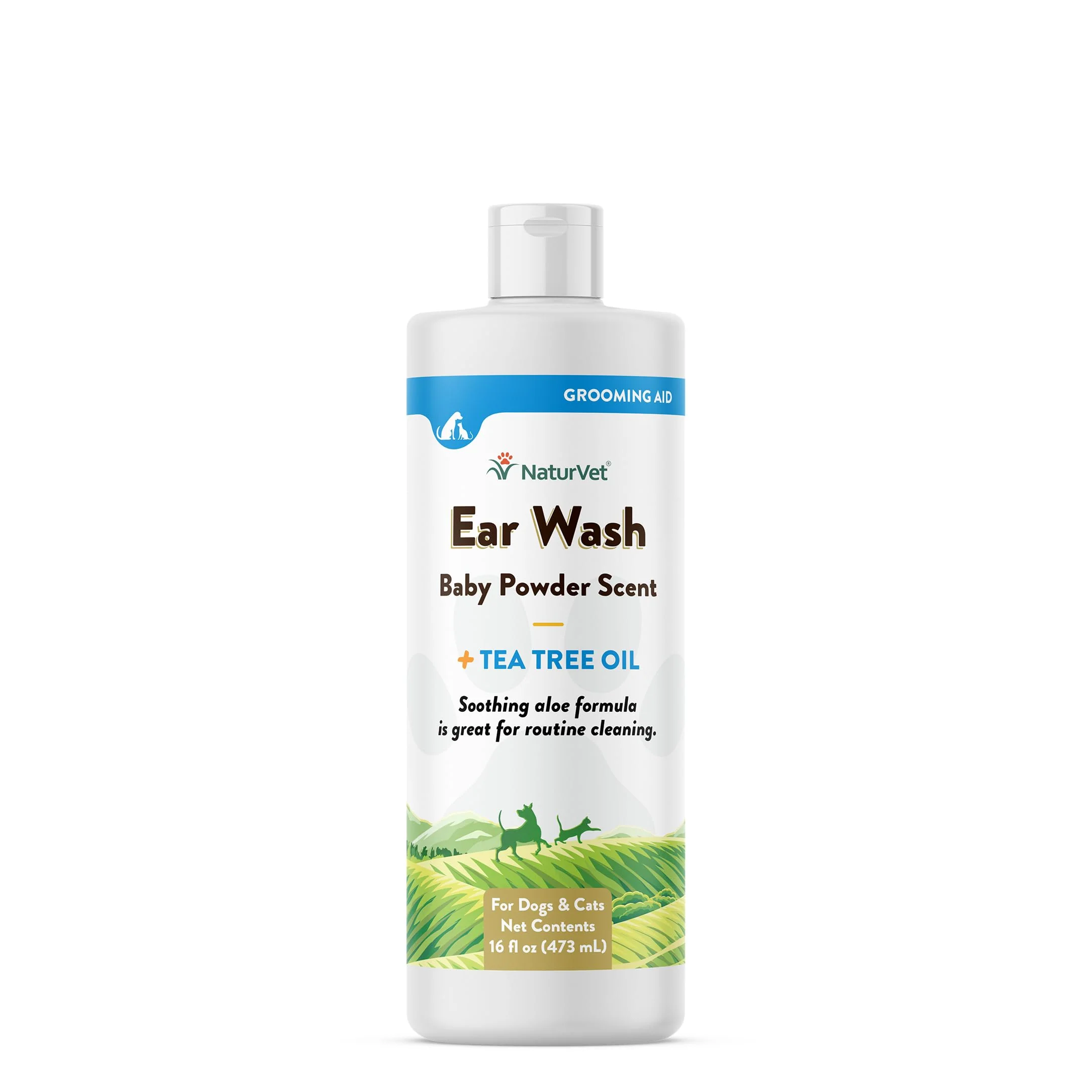 Comfortable NaturVet Ear Wash Liquid for Dogs Cats – Aloe Tea Tree Clean Ear Care 16 oz Smart