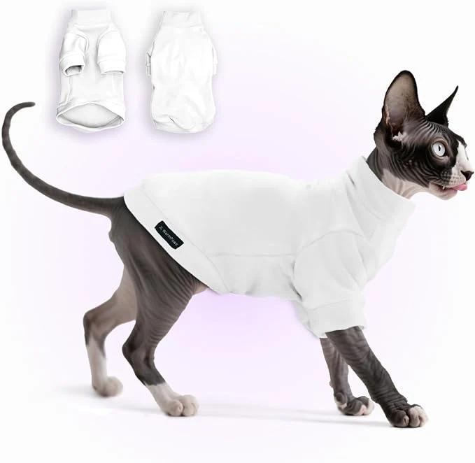 Carefully Designed Fleece Sphynx Cat Clothes Soft Hairless Cat Clothes Pullover Cat Sweater User-Friendly
