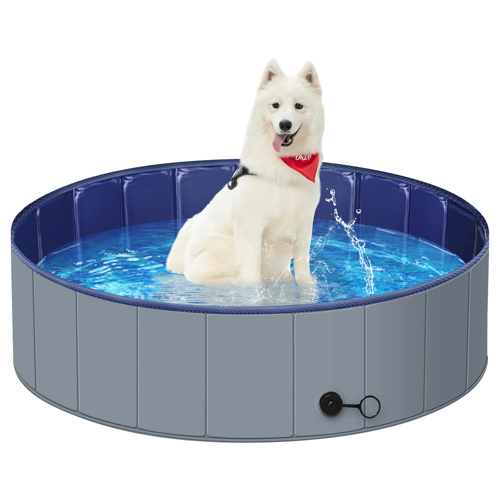 World-Class MMdipon Dog Pool for Large Dogs – Foldable 40'' x 12'' Slip-Resistant Classic
