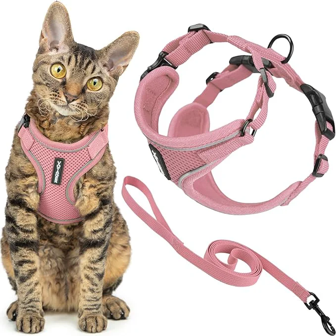 Advanced Voyager Escape-Proof Step-in Lock Cat Harness 5ft Neoprene-Handle Leash Set Genuine
