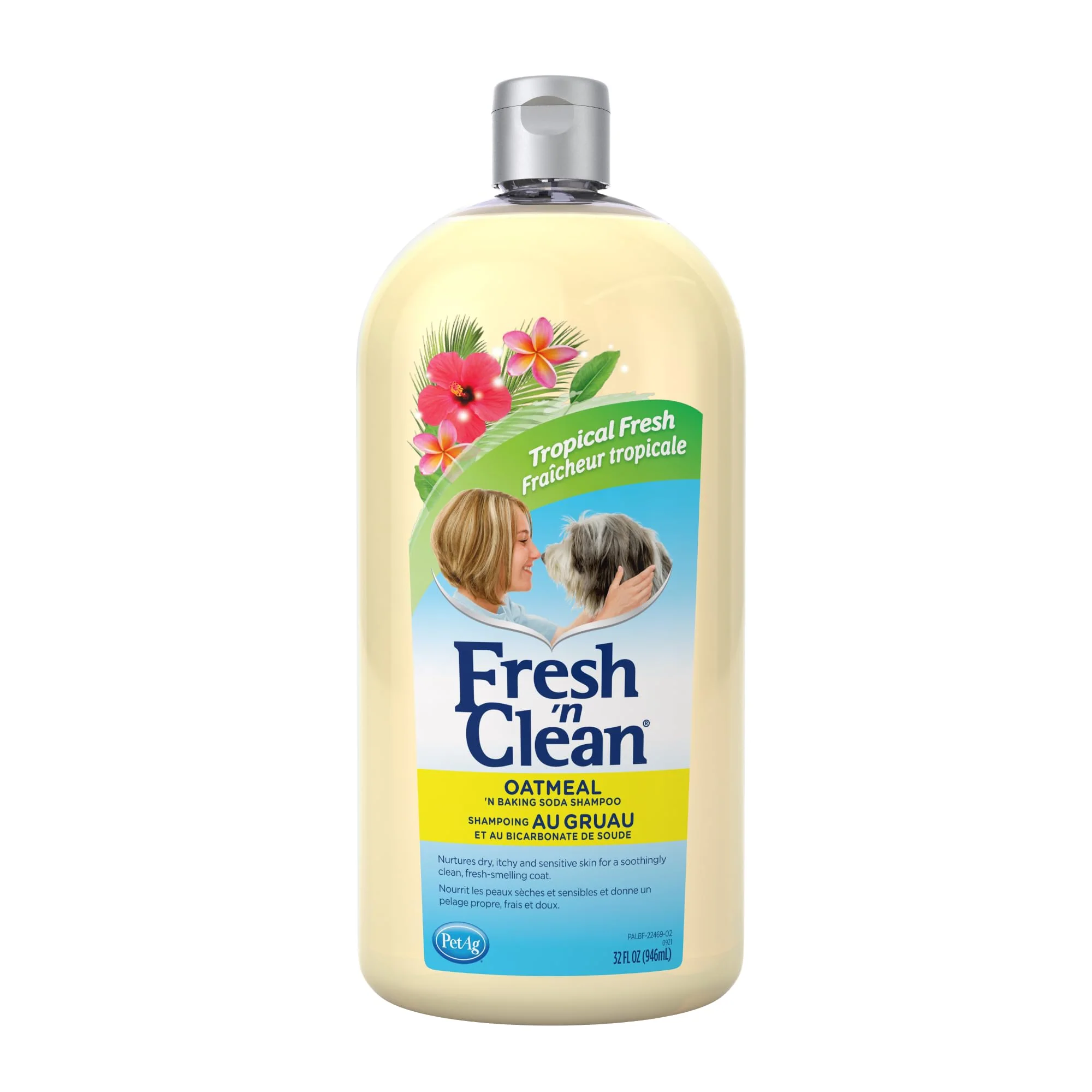 Modern PetAg Fresh n Clean Oatmeal n Baking Soda Shampoo — Tropical Fresh Scent Soap- 32 oz Superior