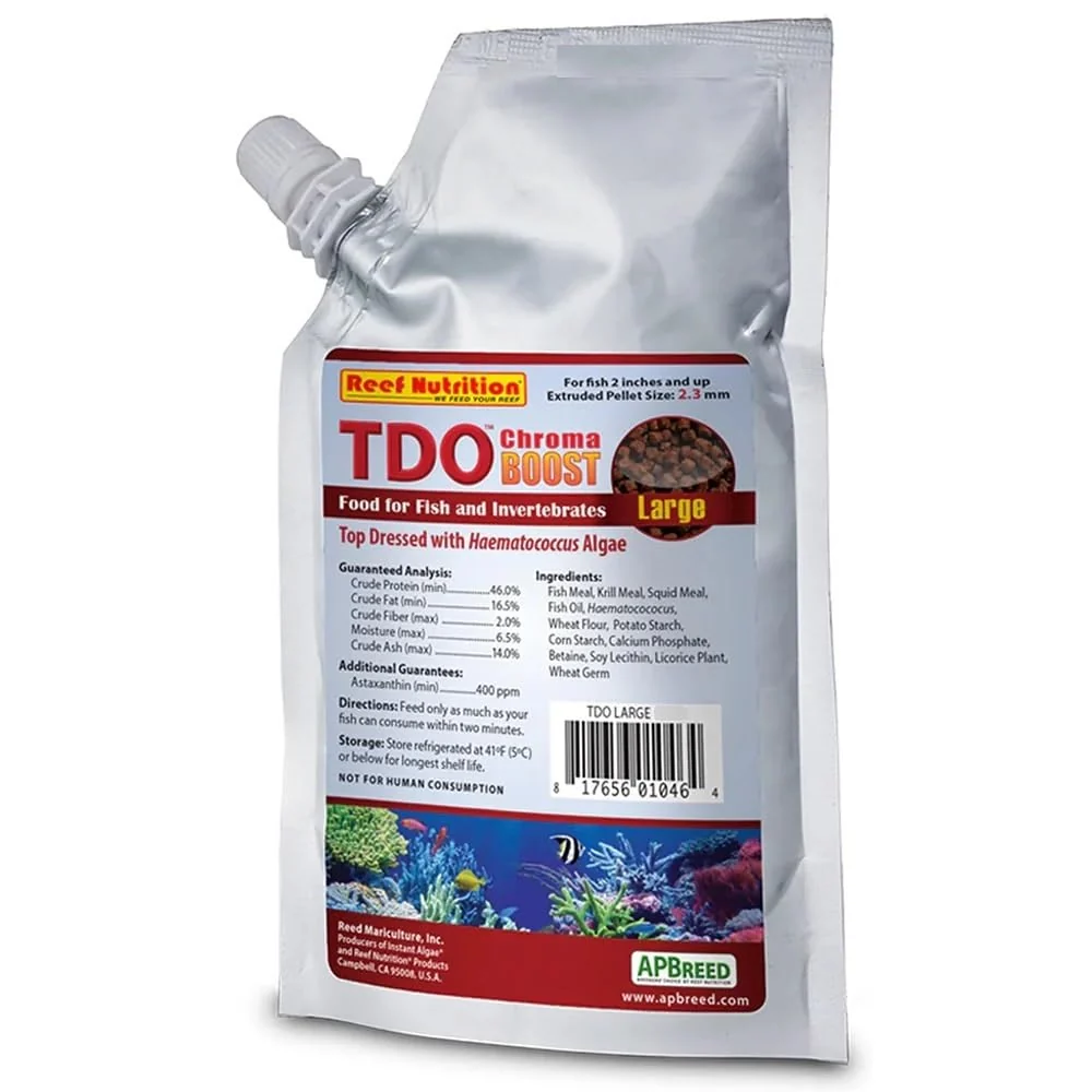 Crafted Reed Mariculture TDO Chroma Boost 3oz - Large Pellet Fish Food for 2 inches and up Consistent