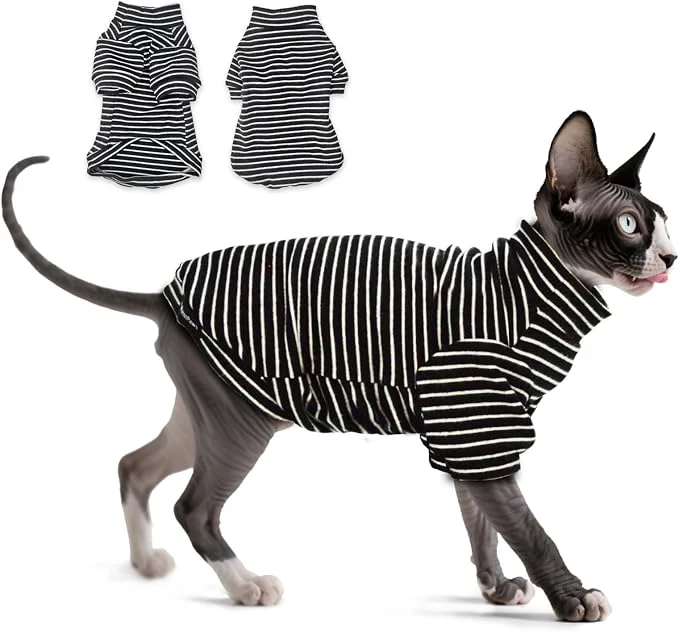Sustainable Fleece Sphynx Cat Clothes Soft Hairless Cat Clothes Pullover Cat Sweater Carefully Designed
