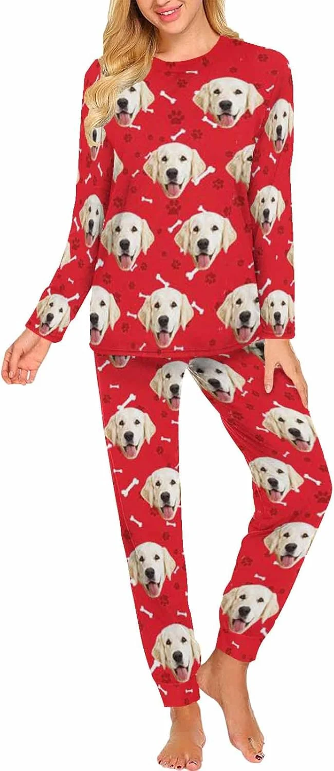 Artisan MyPupSocks Custom Face Pajamas Sets for Women Personalized Photo Sleepwear XS-XXL Practical