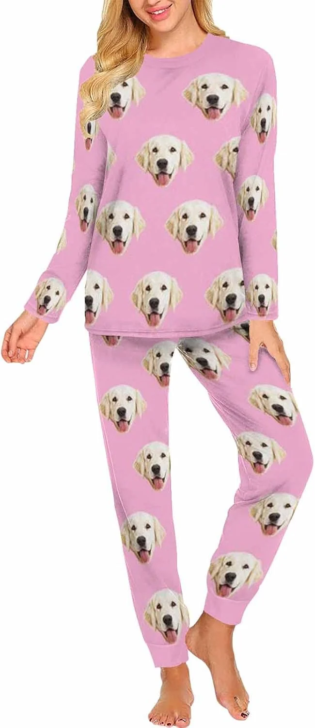 Eco-Friendly MyPupSocks Custom Face Pajamas Sets for Women Personalized Photo Sleepwear XS-XXL Practical