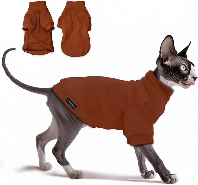 Elite Fleece Sphynx Cat Clothes Soft Hairless Cat Clothes Pullover Cat Sweater World-Class