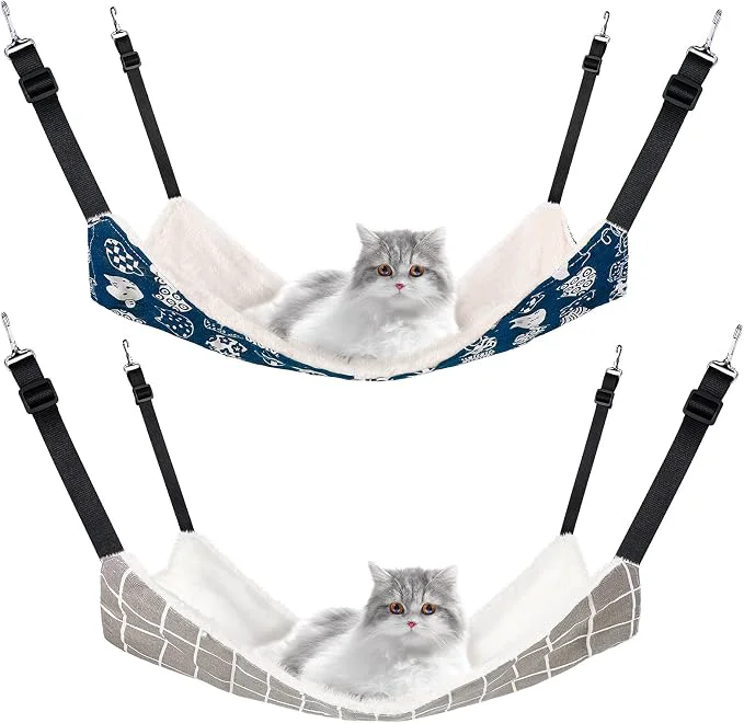Versatile Jetec 2 Pack Cat Hammock for Cage Catio Accessories Reversible Soft Cats Bed Sustainable