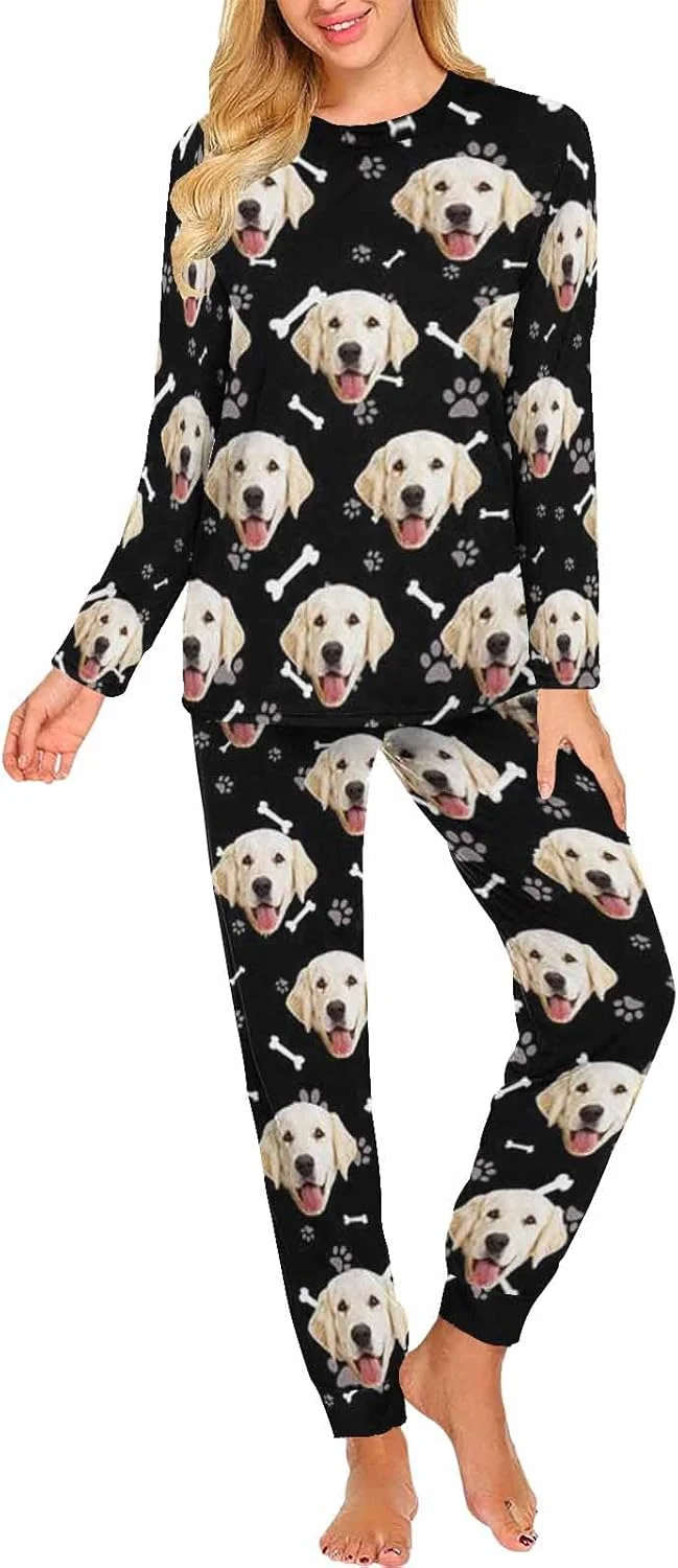Superior MyPupSocks Custom Face Pajamas Sets for Women Personalized Photo Sleepwear XS-XXL Original