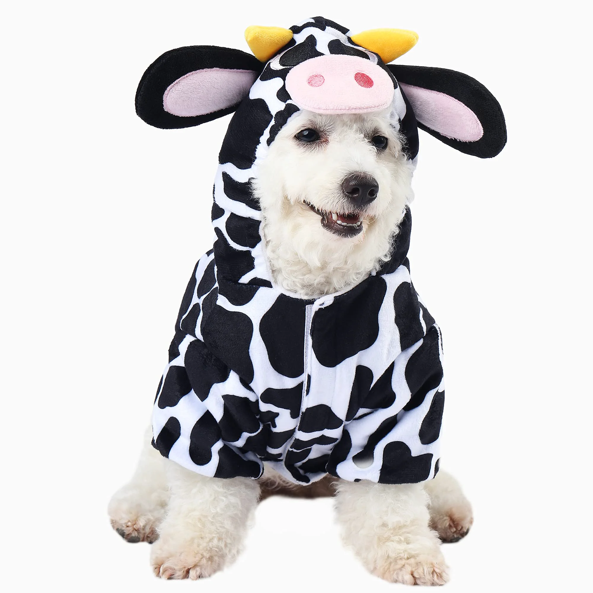 Healthy Spooktacular Creations Dog Cow Costume with 3D Hood – XL Halloween Dress-Up Contemporary