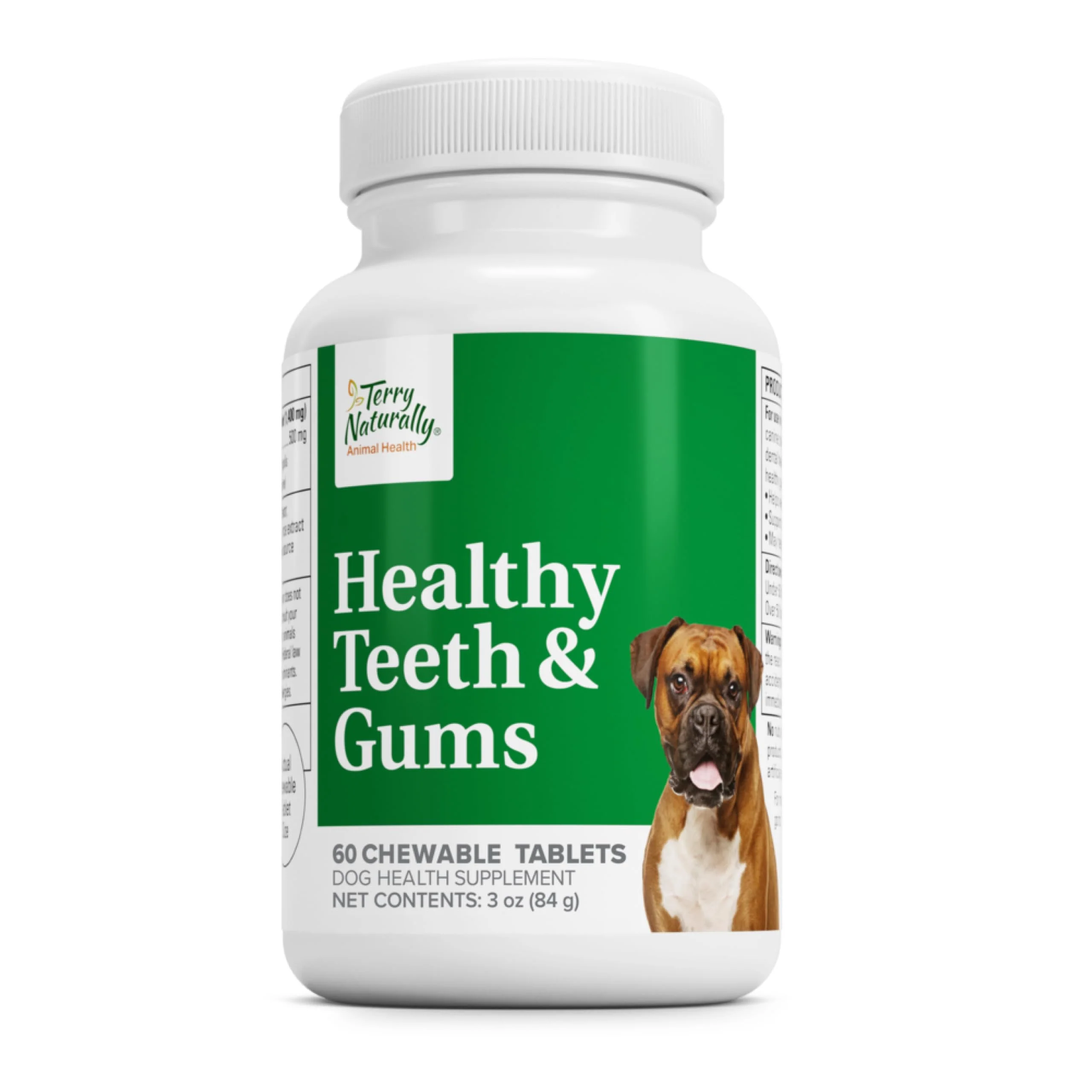 Efficient Terry Naturally Healthy Teeth Gums for Dogs – Supports Dental Health Fresh Breath 60 Tablets Reusable